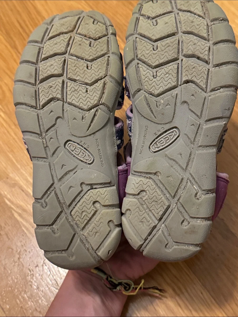 Keen Purple Girls' Closed-Toe Outdoor Sandals with Patterned Straps